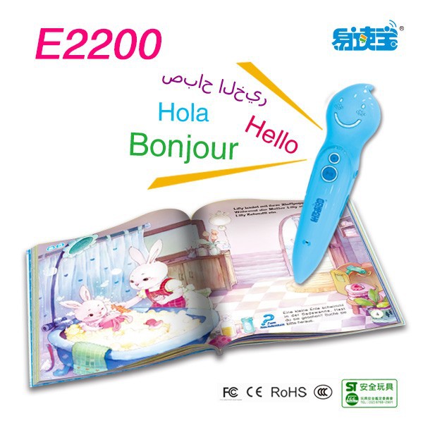 भाषाहरू सिक्नका लागि कार्टुन पशु शैलीको साथ बच्चाहरूको लागि E2200 भिडियो कुरा गर्ने कलम